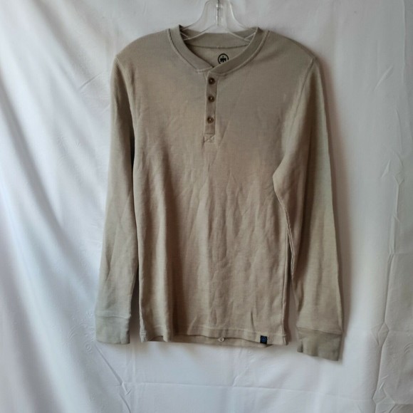 Lot of 2 Monument Men's Henley Long Sleeve Shirts Crew Half Button Up Ribbed S - Picture 3 of 10